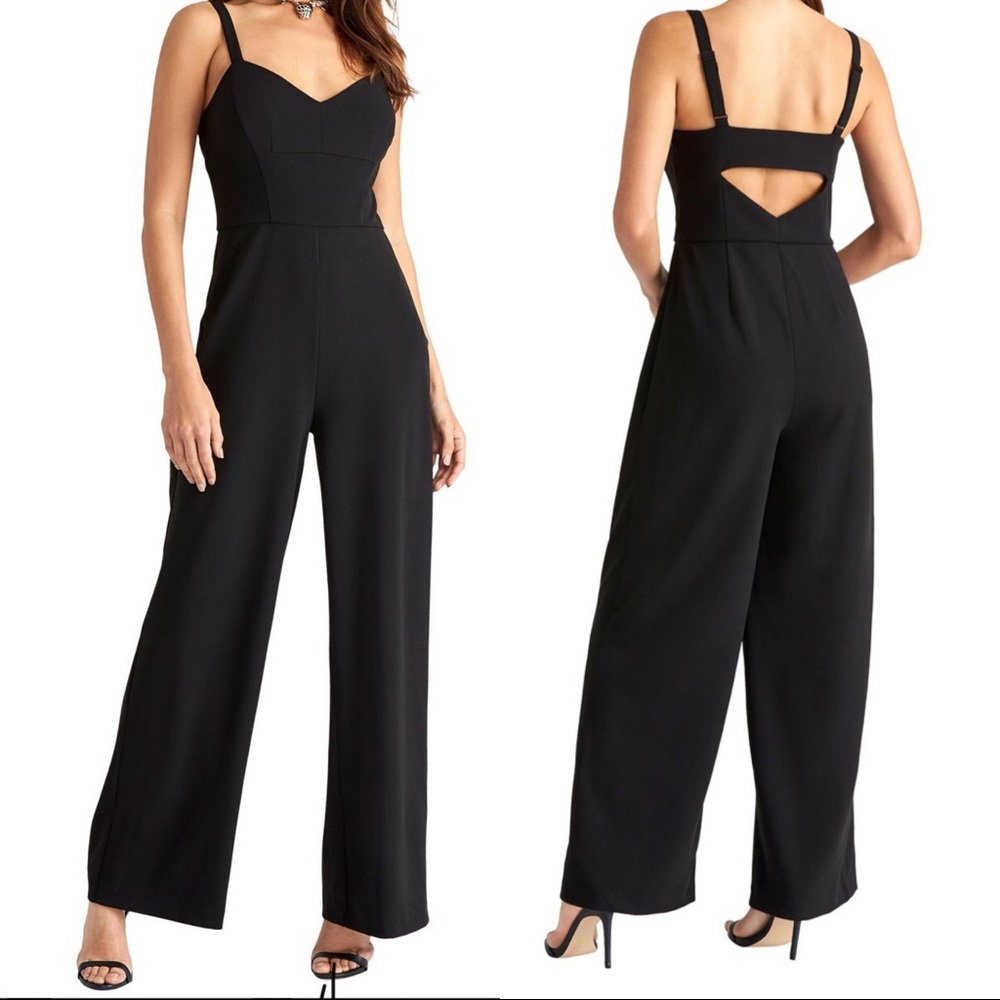 Rachel Roy Black Open Back Crepe Jumpsuit